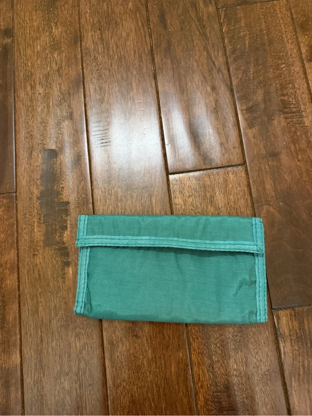 Vintage Compact Teal Foldover Wallet - Women Bags Wallets